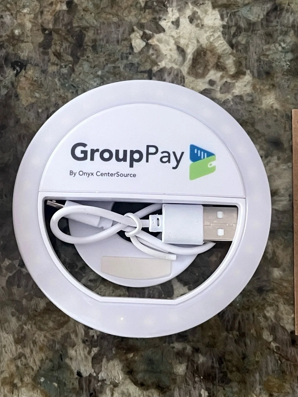 White Selfie Ring Light with USB Cable